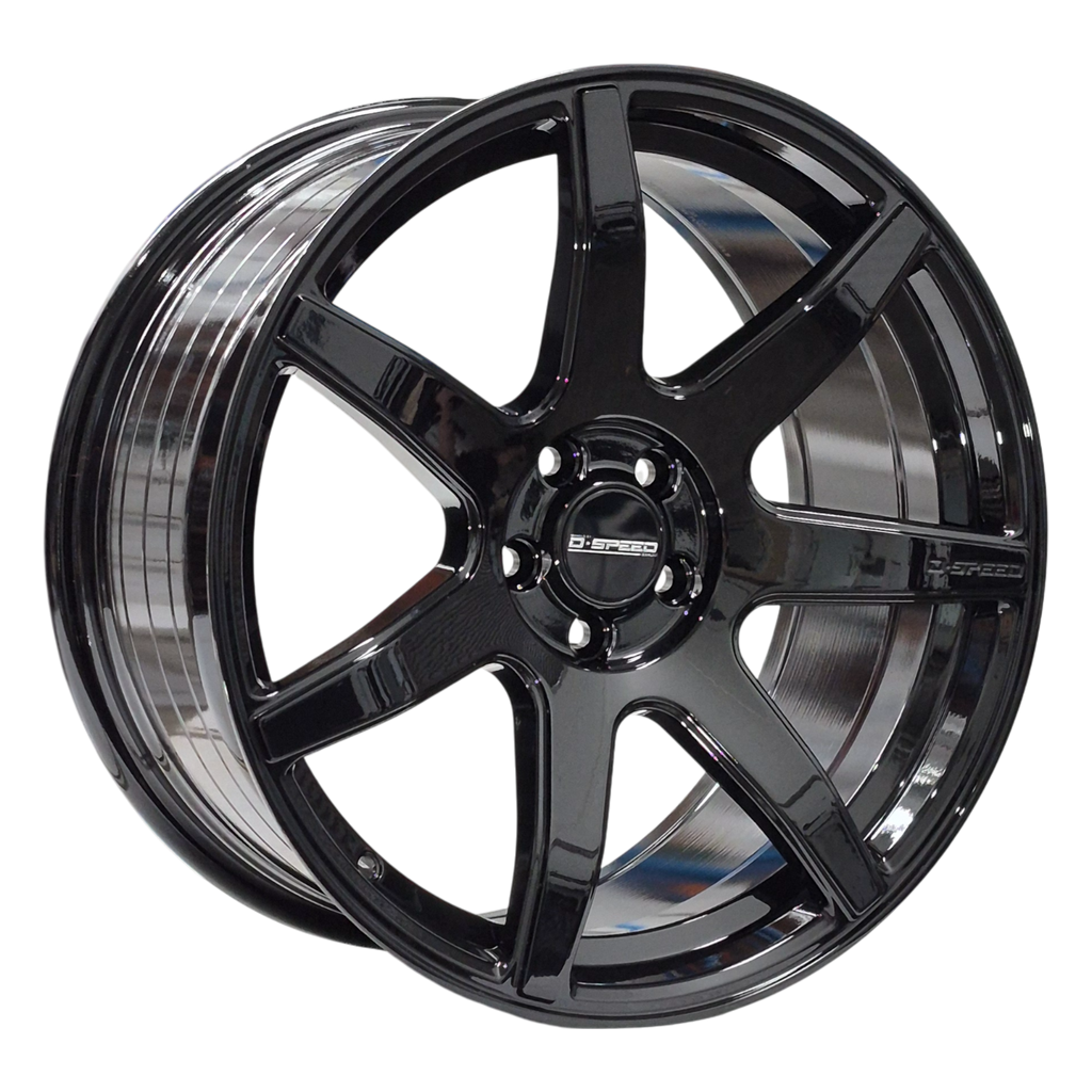 Glossy black alloy wheel 18X8.5 5X100 5X114.3 5X120 DS-07 ALLOY FALCON COMMODORE