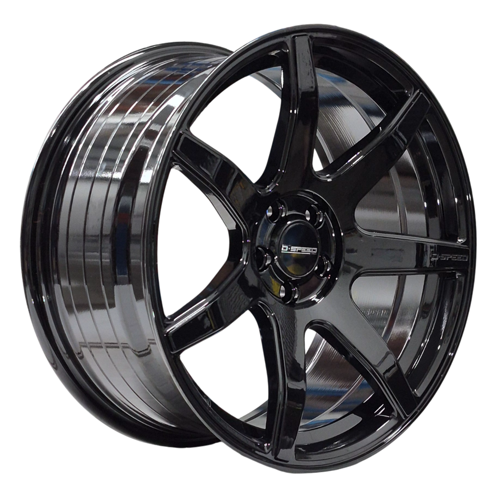 Glossy black alloy wheel 18X8.5 5X100 5X114.3 5X120 DS-07 ALLOY FALCON COMMODORE