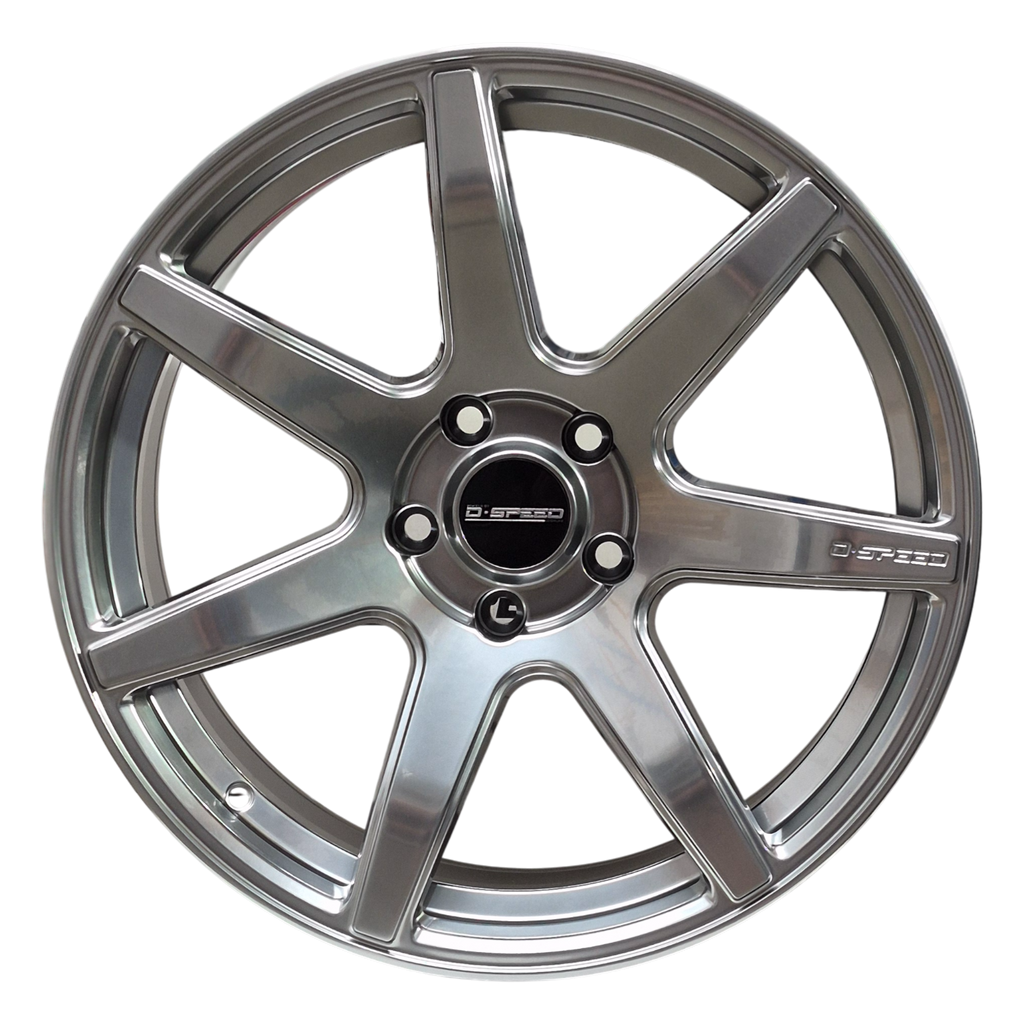 Glossy black alloy wheel 18X8.5 5X100 5X114.3 5X120 DS-07 ALLOY FALCON COMMODORE