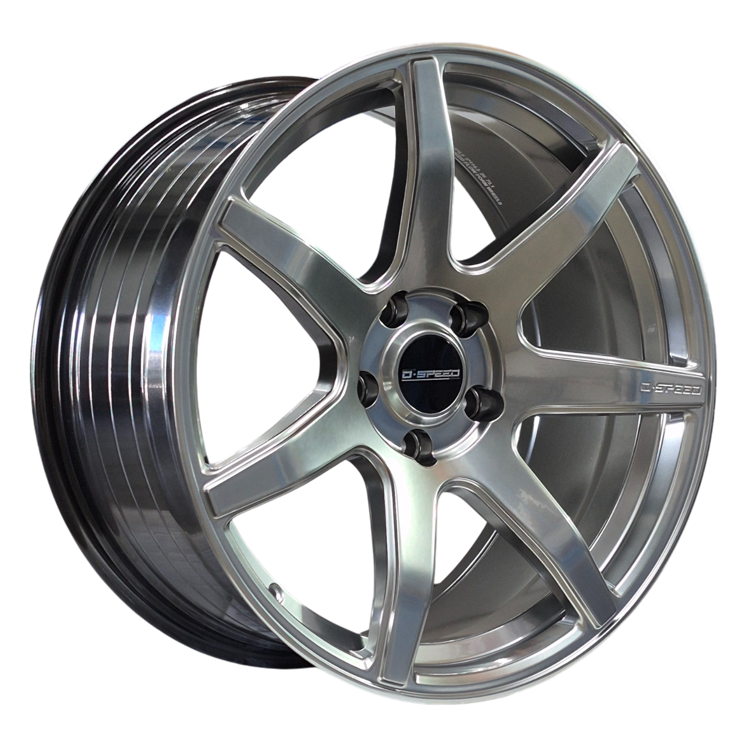 Glossy black alloy wheel 18X8.5 5X100 5X114.3 5X120 DS-07 ALLOY FALCON COMMODORE