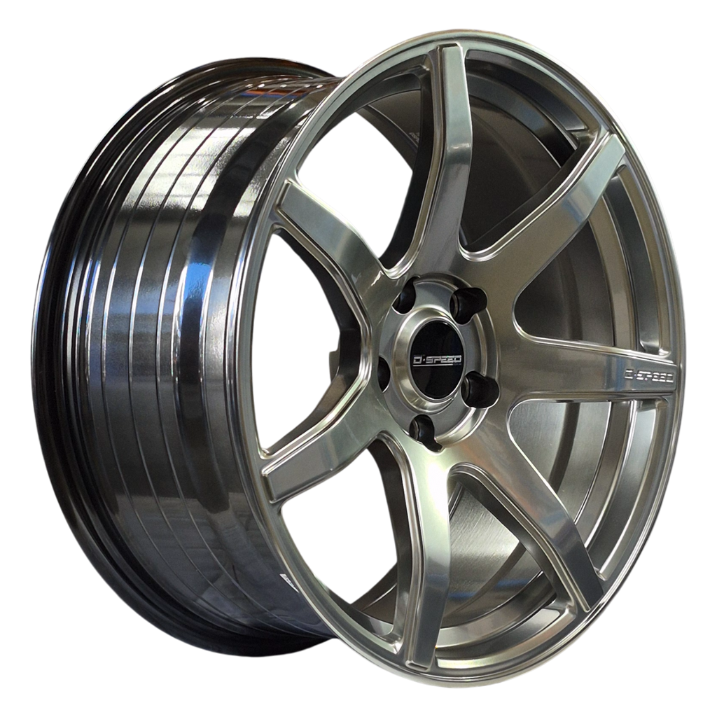 Glossy black alloy wheel 18X8.5 5X100 5X114.3 5X120 DS-07 ALLOY FALCON COMMODORE