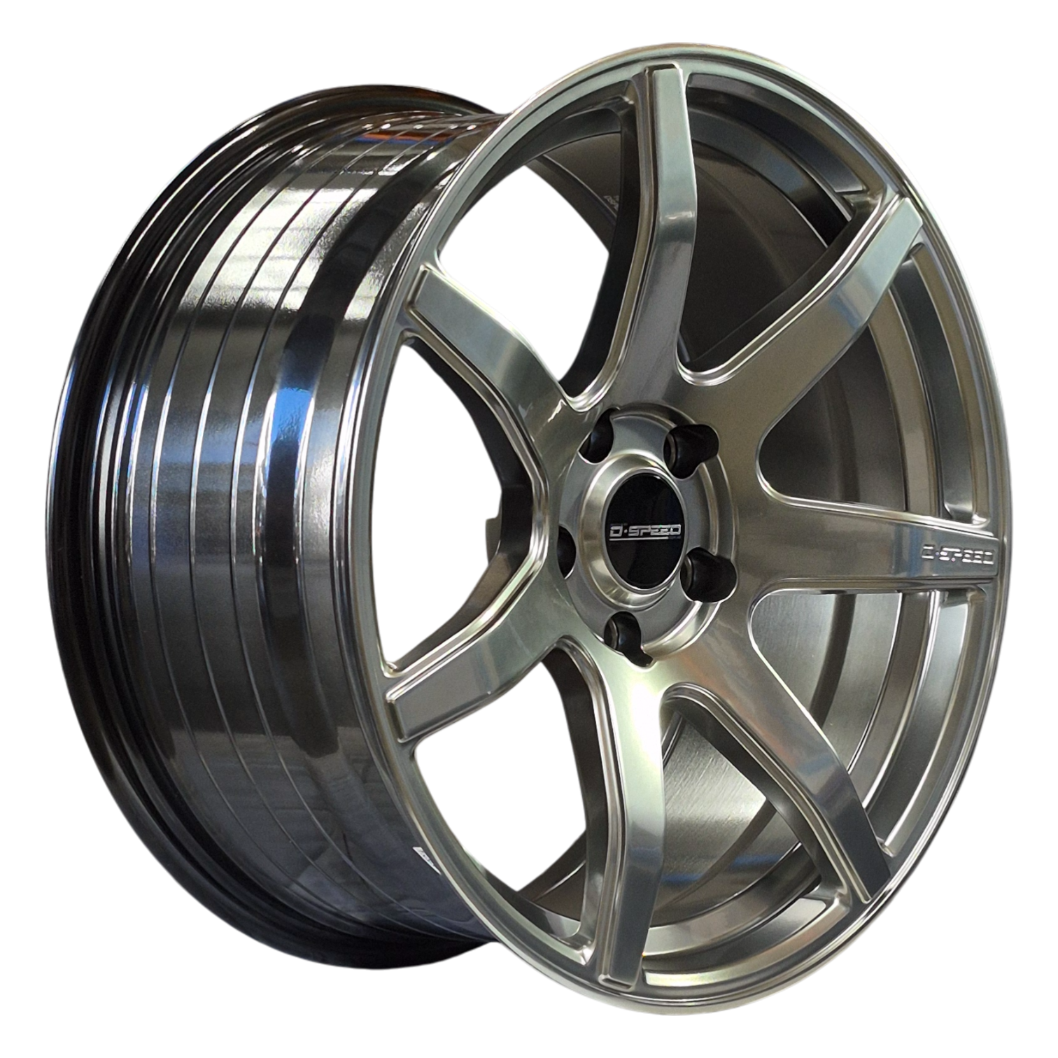 Glossy black alloy wheel 18X8.5 5X100 5X114.3 5X120 DS-07 ALLOY FALCON COMMODORE