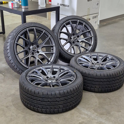 DS-05 18x8.5 +25 & 18x9.5 +22 Tyre package 5x114.3 Gunmetal (CLEARANCE ITEM)
