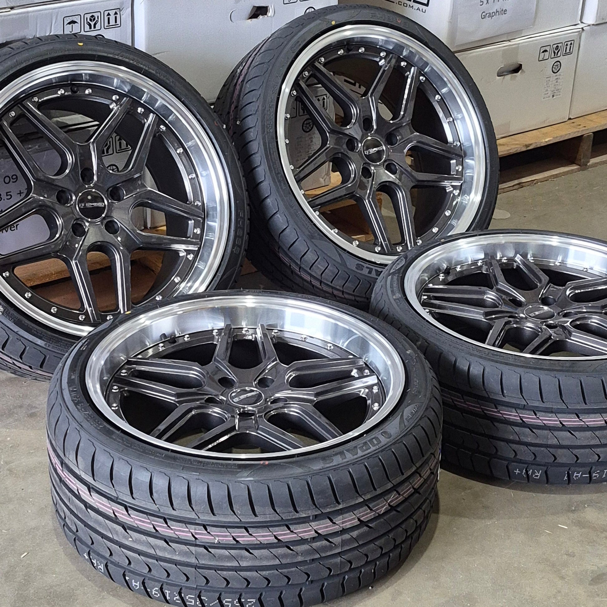 dspeed ds-09 ds09 wheels wheel and tyre package graphite machined lip