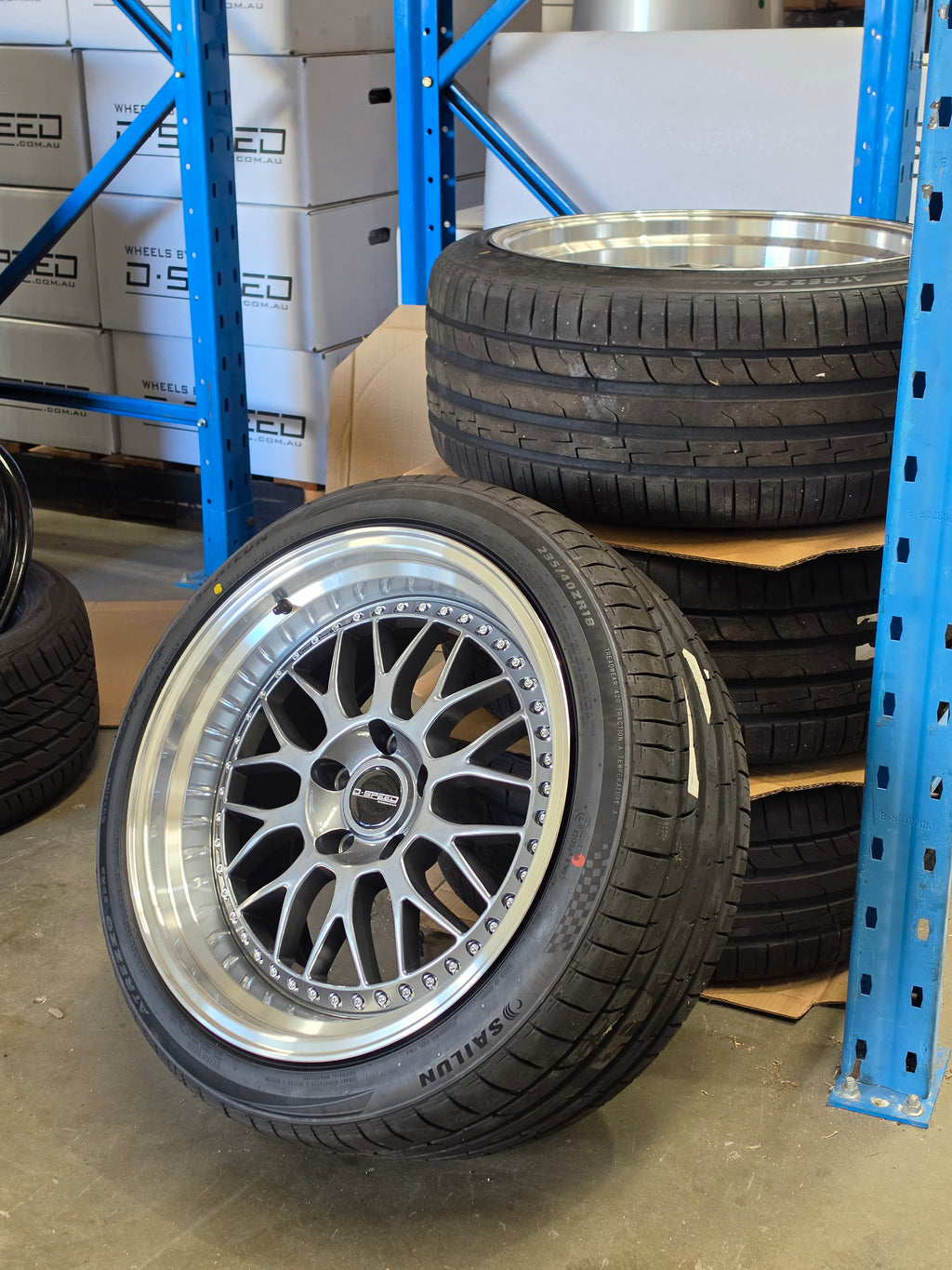 DS-06 18x9.5 +22 5x114.3 Gunmetal Tyre Package (CLEARANCE ITEM)