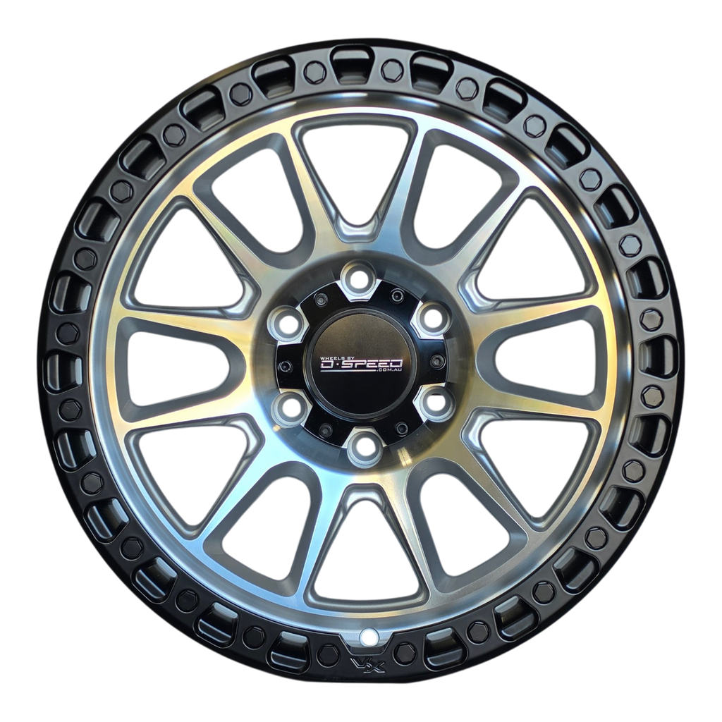D-Speed XT-1 4x4 18x9  Machined Silver With Black Ring