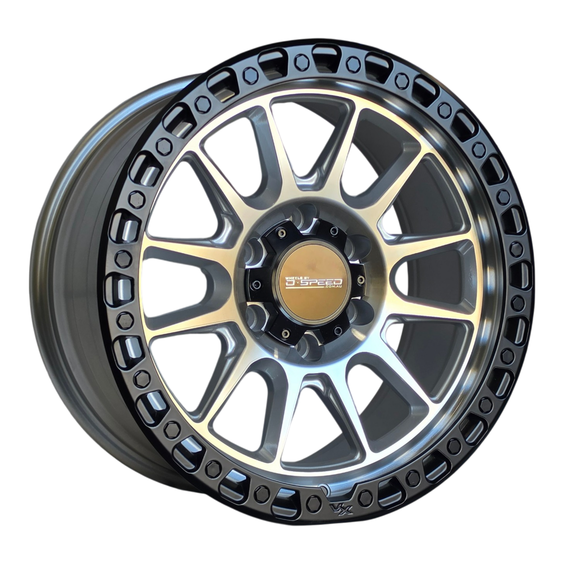 D-Speed XT-1 4x4 18x9  Machined Silver With Black Ring