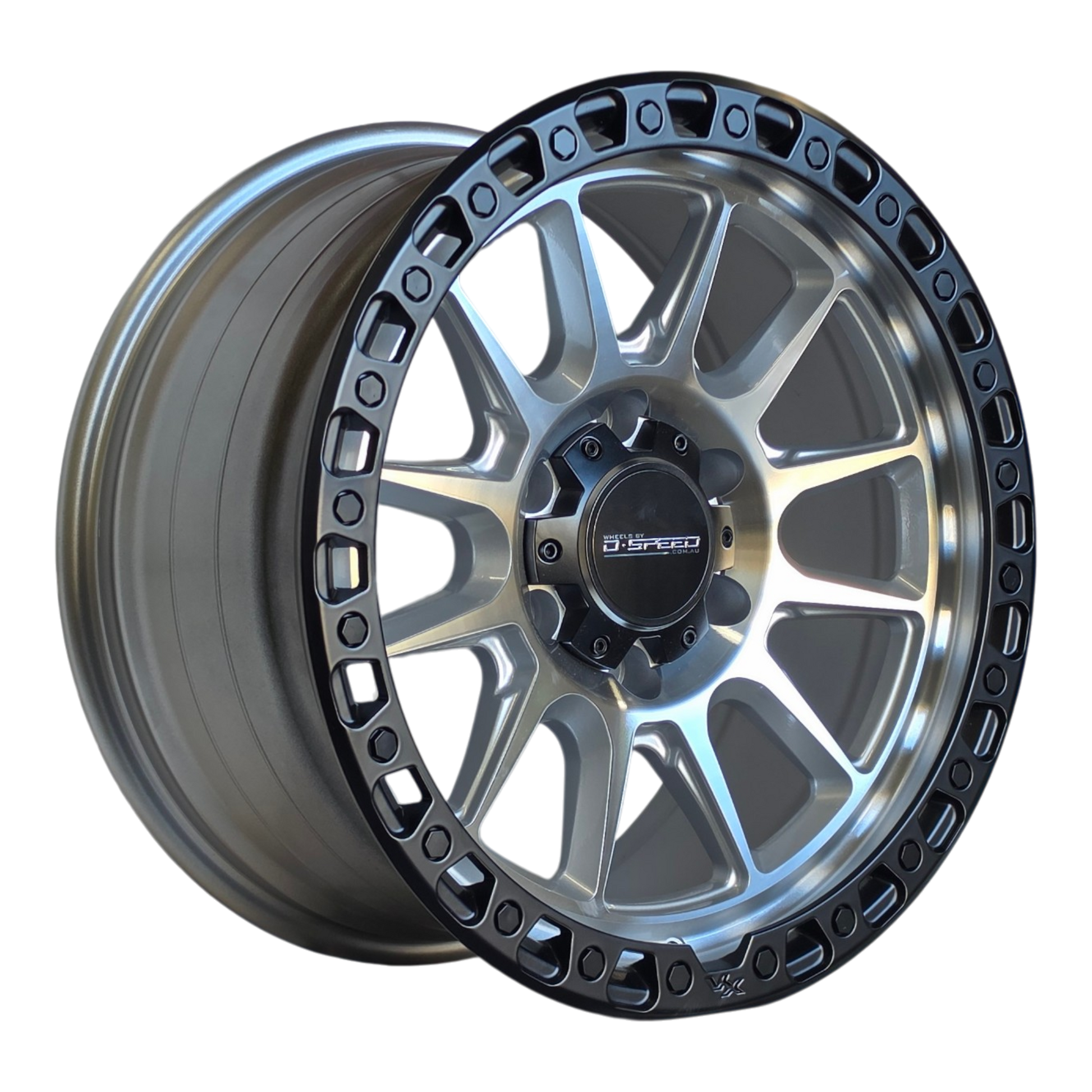 D-Speed XT-1 4x4 18x9  Machined Silver With Black Ring