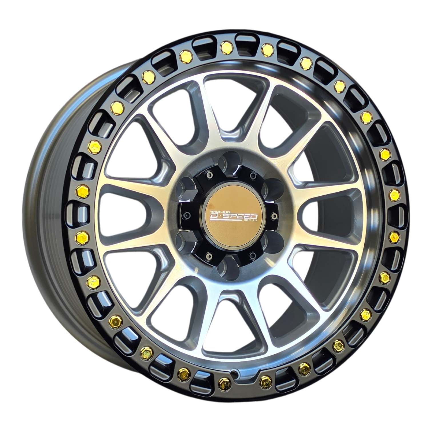 D-Speed XT-1 4x4 17x9  Machined Silver With Black Ring
