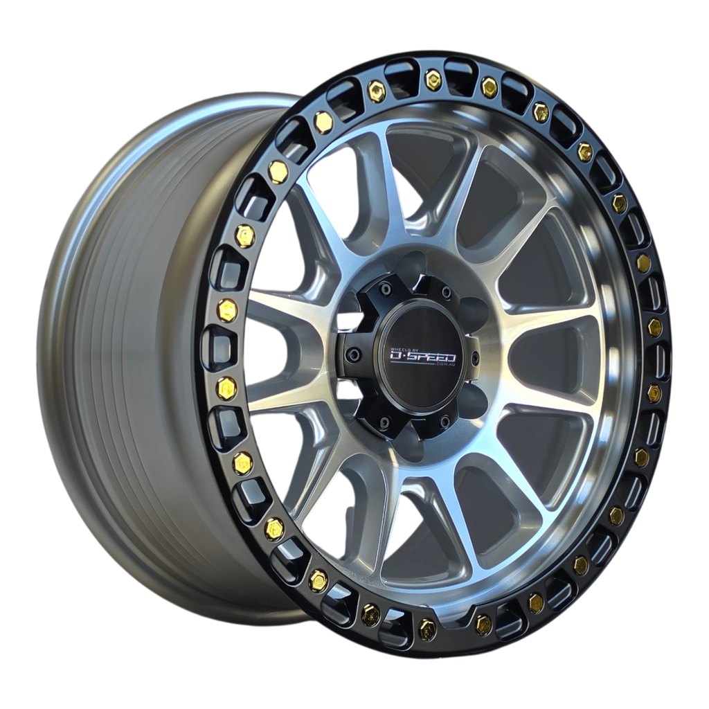 D-Speed XT-1 4x4 17x9  Machined Silver With Black Ring