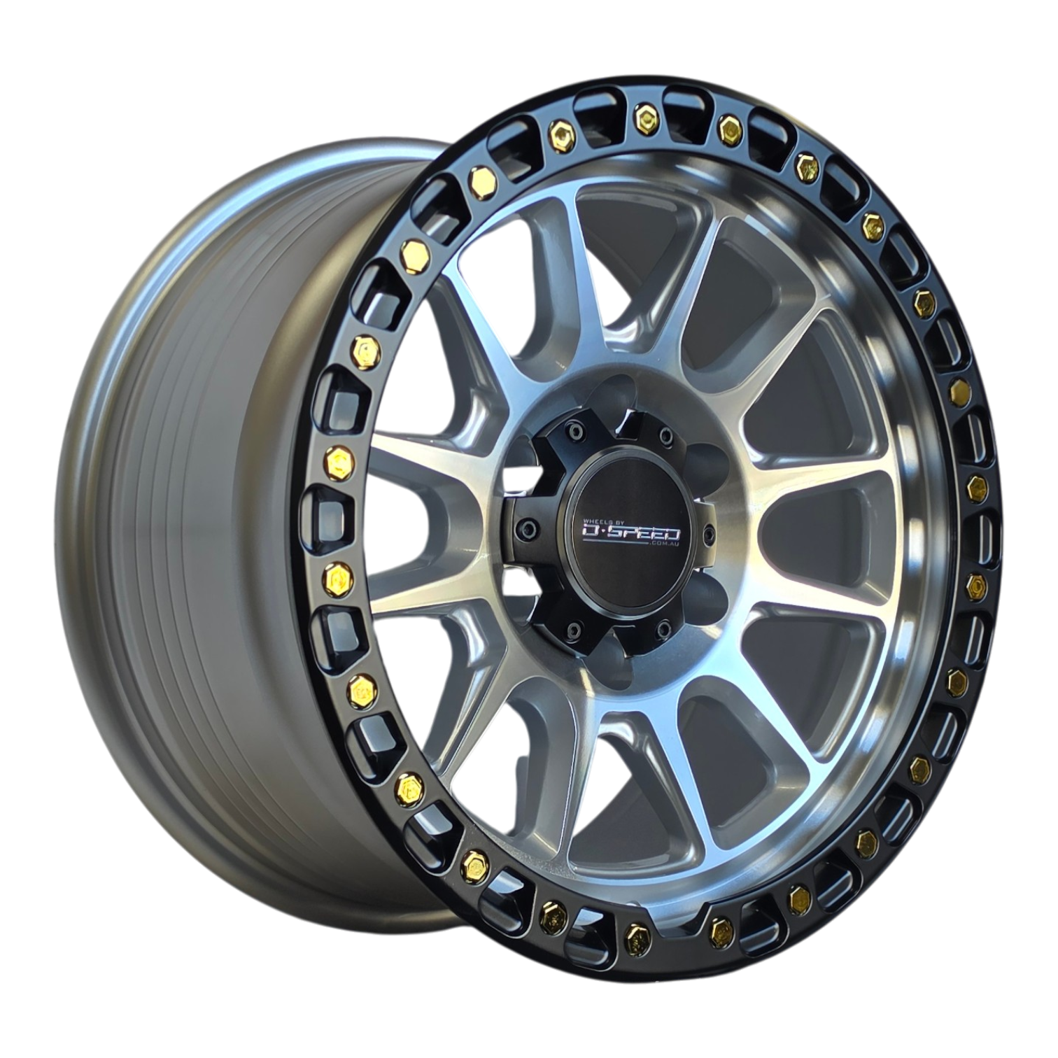 D-Speed XT-1 4x4 17x9  Machined Silver With Black Ring