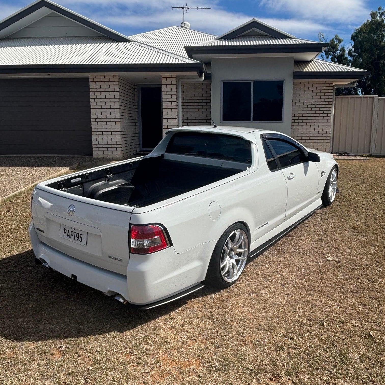 White holden commodore VE VF ute with dspeed D-Speed DS-02 ds02 wheels rims tyres