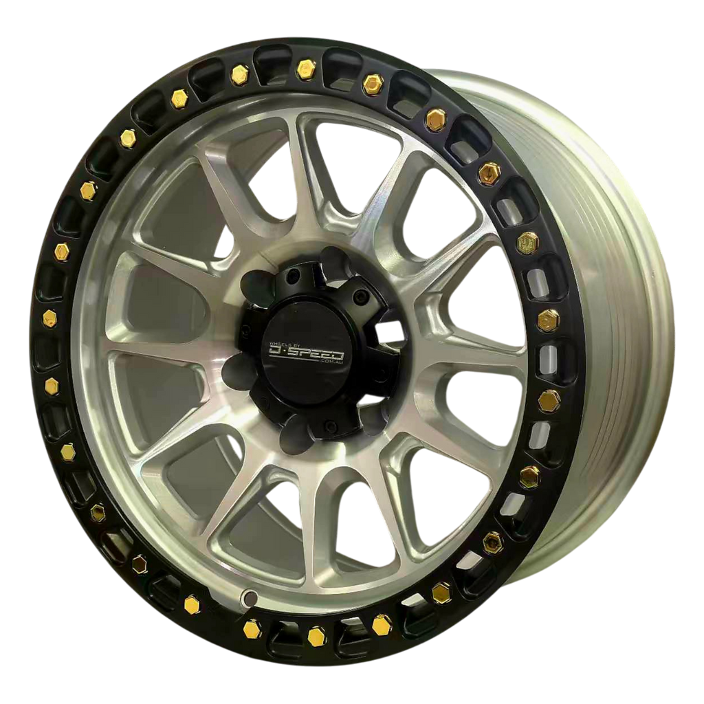 D-Speed XT-1 4x4 18x9  Machined Silver With Black Ring