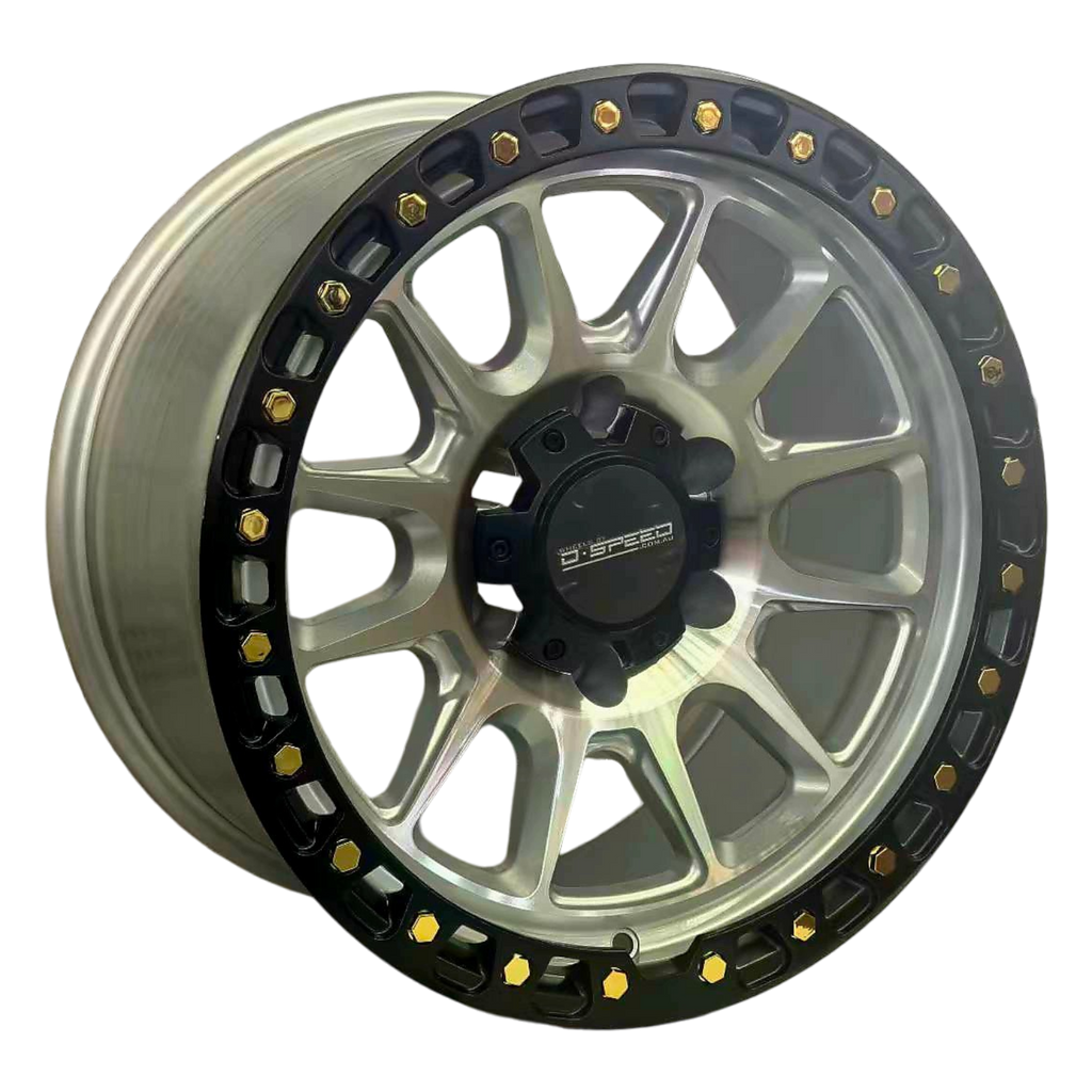 D-Speed XT-1 4x4 18x9  Machined Silver With Black Ring