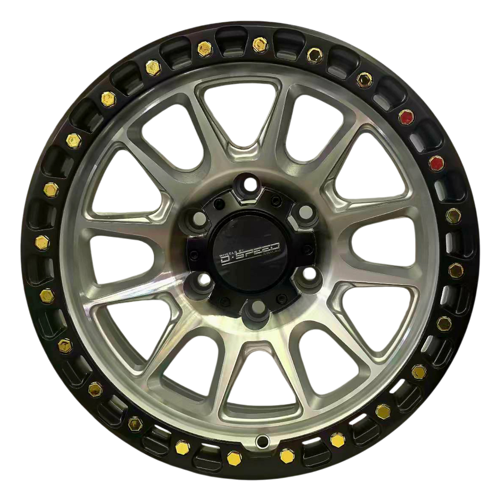 D-Speed XT-1 4x4 18x9  Machined Silver With Black Ring
