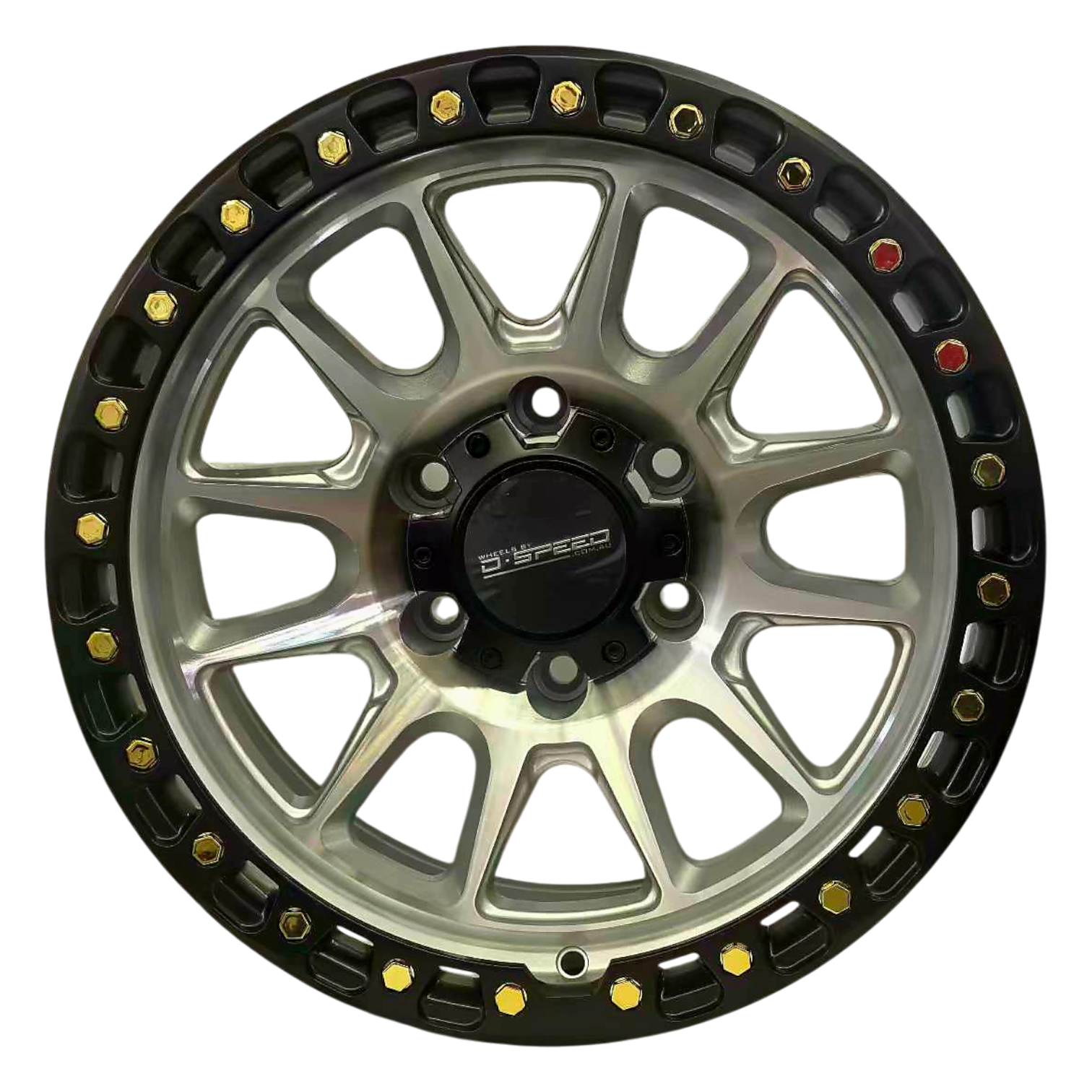D-Speed XT-1 4x4 17x9  Machined Silver With Black Ring