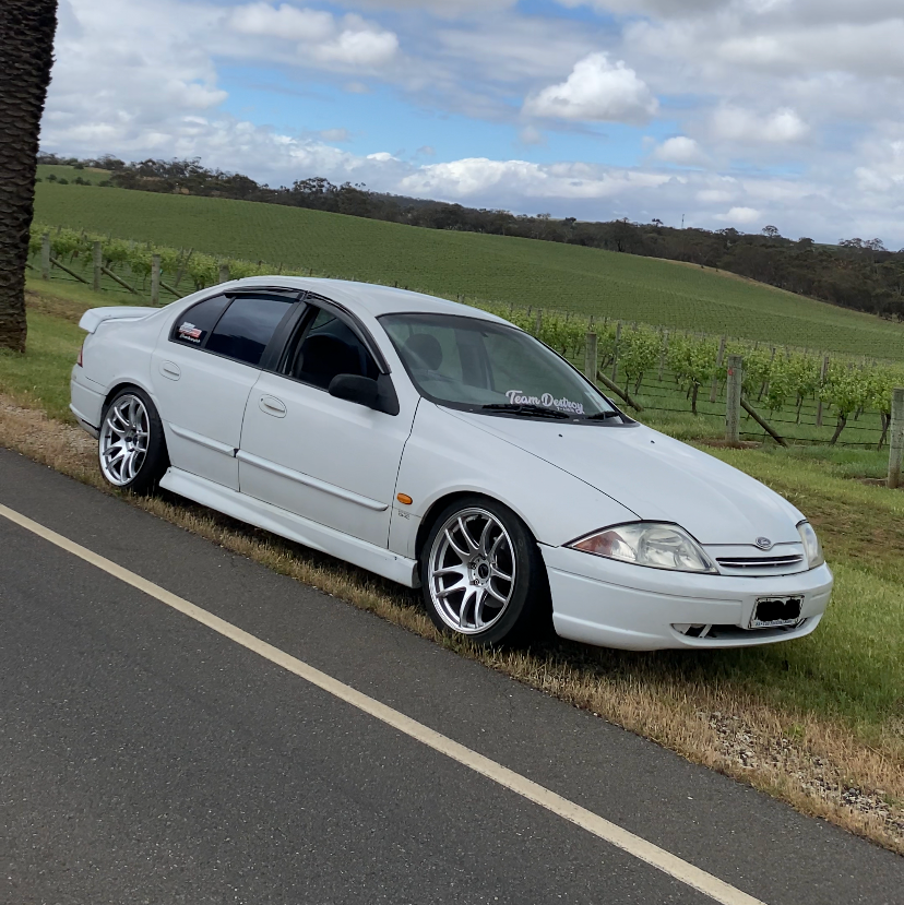 ford au falcon sedan with dspeed d-speed ds-02 ds02 18x9.5 18inch wheels rims drift race car alloy wheels